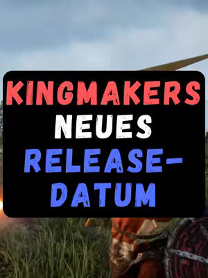 A cover image for a video game. The main element is a black rectangle with stylized text in a red, white, and blue color palette. The background is blurred, depicting a scene with grass and a sky.