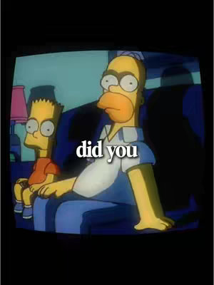 An animated scene from The Simpsons. Homer Simpson and Bart Simpson are seated on a blue couch. The background is a living room with a pink lamp and other furniture. The text overlay 'did you' is present on the screen.