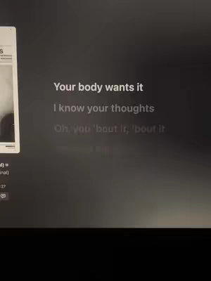 The cover image features text overlayed on a dark gray background. At the top, the text "Your body wants it" is displayed in a large white font. Two lines of text follow and another line under that. On the left side there's a fragment of a blurred image, partially obscured.