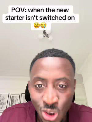 The cover image is a close-up shot of a Black man with short, dark hair and a serious expression. He is looking directly at the camera with an open mouth. The background shows a white wall with framed pictures, indicating the interior of a room. Above the man's head, there is a white text overlay conveying a message related to the video's content.