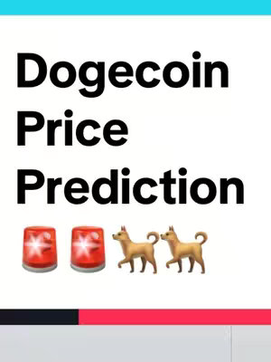 The image has a white background with the text "Dogecoin Price Prediction" at the top in a bold, black font. Below the text, there are two red siren emojis and two dog emojis. There is also a black and pink bar at the bottom of the image.