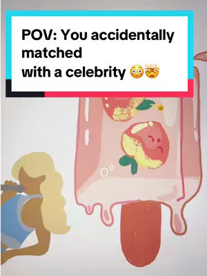 The image is a digital illustration with a playful, artistic style. In the foreground, there is a stylized female figure with blonde hair, wearing a sleeveless blue top, and holding a microphone. To the right, there's a large, pink popsicle with what appears to be a stylized fruit drawing on the front, perhaps a peach, adding a quirky and fun element. The background is white with text overlay inside a white box.