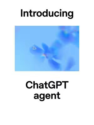 The cover image is a simple design with text overlay on a white background. At the top text 'Introducing' in black, centered. Below this, a blurred, abstract background of blue and white, possibly representing flowers or a similar natural element. At the bottom, centered, it says: "ChatGPT agent".