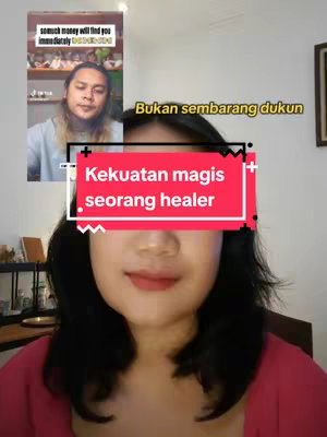 The cover image is a vertical layout. The main visual element is a woman's face, mostly obscured by a red rectangle with white text. Upper left has a smaller screen grab of a man with text. Background has a plain wall with some decor.