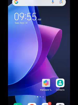 The cover image displays a phone screen showing a digital display of the time, 09:55 AM, and the date, Sun, Sep 14, set against a wallpaper with a gradient color scheme that ranges from light blue to purple. The wallpaper design incorporates flowing, abstract shapes that give the image a modern aesthetic.