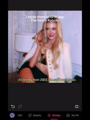 The cover image features a woman holding a glass in a semi-formal setting. The image has overlay text in a simple white font. The woman is blonde, and wearing a white blazer over a black top, appears to be in a room with a lamp and curtains in the background for context. The overall composition has a nostalgic or meme-like vibe.