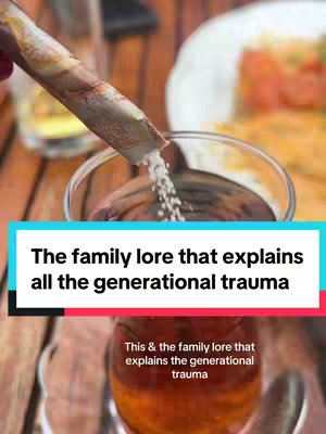 The video cover image shows a person pouring a white powder from a small packet into a clear glass of dark liquid. The glass sits on a wooden surface, and there's a blurred background with elements of a meal.