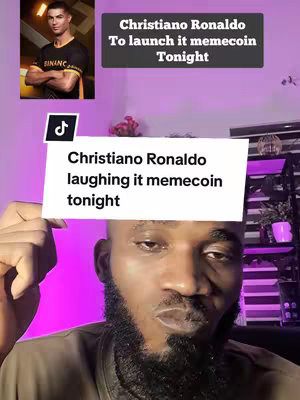 A man with a beard holds a white sign. The sign has words written and near the bottom part of the frame.  Above, on the top-left corner, is an image of Cristiano Ronaldo. Behind him, there are objects and a pink wall. The lighting is bright, with a focus on the subject. The overall composition of the shot is a selfie-style video.