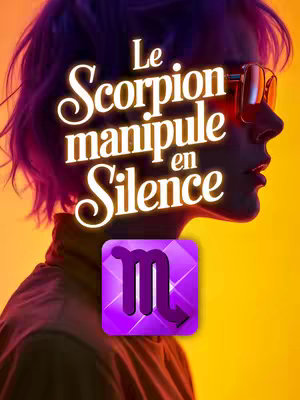The cover image features a person with purple hair and sunglasses, silhouetted against a gradient background of orange and purple. Overlayed on the image is stylized text in a white, ornate font, along with a purple graphic of a scorpion.