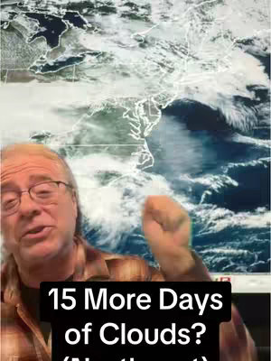 A man with glasses and a plaid shirt stands in front of a weather map, pointing. A black bar at the bottom contains the video's title text.