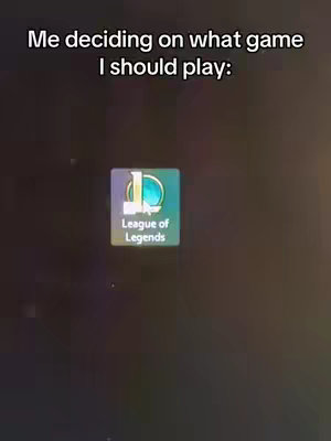 A screenshot of a dark computer screen showing the League of Legends application icon. Above the icon is overlaid text.