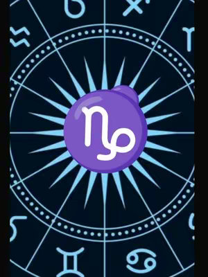 The image features a stylized astrological design set against a dark background. The focal point is a circular emblem, featuring the Capricorn symbol in white on a purple sphere. Surrounding this are illustrations of zodiac signs in a circular arrangement, a design often seen in astrological charts or horoscopes.
