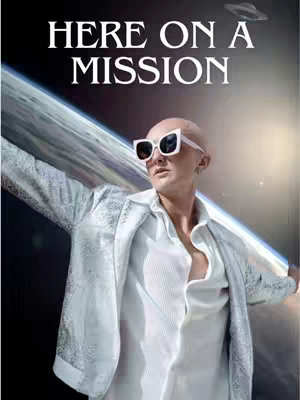 The cover image shows a person with a shaved head and sunglasses, wearing a white jacket and shirt. The background features a space-like scene with Earth and a spaceship.