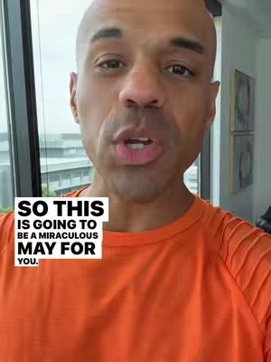 The cover features a close-up of a man speaking. He has short hair and is wearing an orange shirt. A white text box at the bottom of the image contains the hook text.