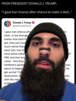 A selfie-style video cover featuring a man with a dark beanie, beard, and a nose strip. Behind him is a screenshot of a tweet. The overall composition uses a dark color scheme and text overlays to convey a message, while the man has a neutral expression.