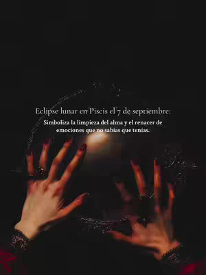 A dark, vertical image featuring two hands reaching towards and mirroring a central light source. The background is a gradient of dark hues. Text in white overlay is present in the image.