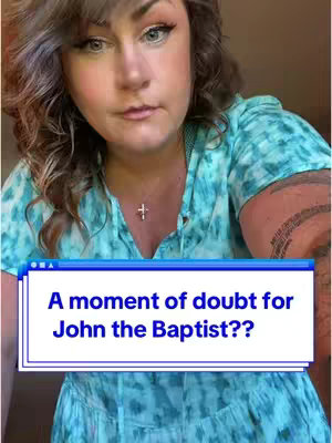 An individual is the focal point, framed from a close-up perspective. The person is wearing a turquoise top and is adorned with a necklace featuring a cross pendant. Set against a neutral backdrop, a digital frame displays text, drawing attention to the video's message.