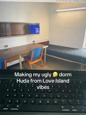The cover image shows a dorm room setting, with a wooden desk and office chair in the foreground. A bed is visible in the background, alongside shelving and additional items. The image has a neutral color palette with a focus on the room's layout.