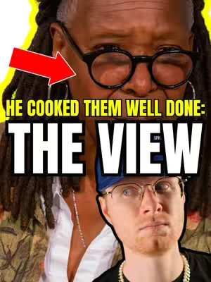 The image is a split composition. The background features a close-up of a woman wearing glasses, and a red arrow points towards her eyes or face. In the lower right, there is another man's portrait. A large yellow rectangle surrounds the woman's head, and the text is white with black outlines