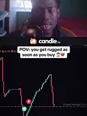 A man holding a microphone is featured in the upper portion of the cover image. Below, a dark-themed chart on a display shows red and green lines with labels. Hook text is overlaid in a white font.