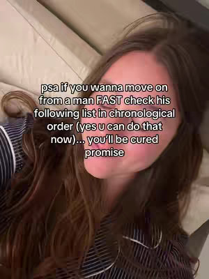 A selfie-style video cover image shows a woman lying in bed with her head resting on a pillow. Text overlay adds text to the cover image. The woman has long hair, and the lighting is soft.