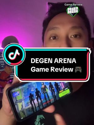 A man holding a smartphone displaying a video game interface, with text overlay. The background is a dimly lit room with a neon pink light source. A TikTok logo sits in the upper left corner. The image is a vertical shot.