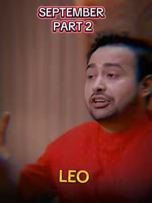 The cover image shows a man in a red shirt. Above his head is text that says 'SEPTEMBER PART 2' and at the bottom, there is text that says 'LEO'. The man is looking towards the right with his mouth open.