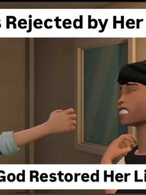 An animation image featuring two animated characters. One character's arm is extended, as if to push or reject the other. The second character is looking toward the hand with a surprised expression. The background appears to be a plain room setting.