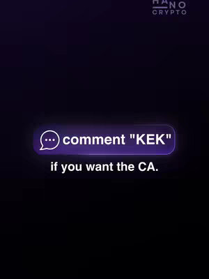 The cover image displays a dark background with a glowing purple chat bubble button that says "comment \"KEK\" if you want the CA." The top right corner has a logo. The image is vertical.