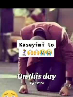 A man kneeling, head bowed. Text boxes with text in white and emojis are overlaid on the image. The text "On this day" in white and "Sep 7, 2024" in white also appear on it.