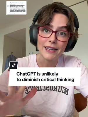 A person with dark hair, glasses, and a headset is centered in the frame, gesturing slightly with their right hand. A text bubble at the bottom of the screen displays the video's title over a blurred background of a room and the creator.