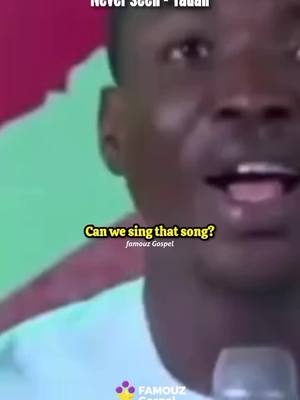The cover image shows a close-up of a Black man with a slightly open mouth, as if speaking or singing. Text overlays appear in bright yellow against a darker background with an element of motion or blur. The color palette is mostly neutral with the man's skin tone, and a blurred green background and includes the logo of the Gospel channel.