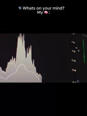 The cover image shows a close-up view of a computer screen displaying a graph. The graph has a white line that charts a fluctuating pattern against a black background. Above the graph text overlays the prompt: Whats on your mind? followed by the brain emoji revealing 'my' brain.