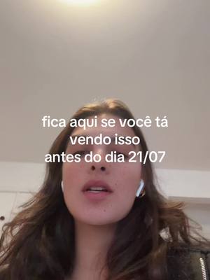 A selfie-style video cover image. A young woman with long, wavy brown hair centered in the shot, looking upwards. The background is a soft, neutral color. White text is overlaid, creating a communicative link.