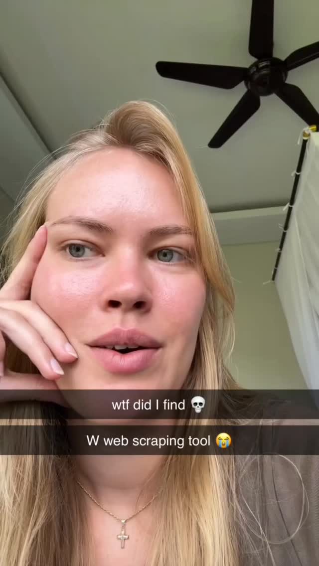 The cover image shows a close-up of a fair-skinned woman with blonde hair looking at the camera. Her expression is one of surprise or disbelief, indicated by her slightly parted lips and widened eyes. The background is blurred, suggesting a simple indoor setting. Text overlays in white are present to create a hook.