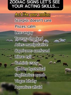 The image is a graphic with a sunset over a green field filled with grazing sheep. In the background, there are rolling hills and some white tents, possibly yurts. Overlayed on the image is text in a black box and then in the main section of the image.