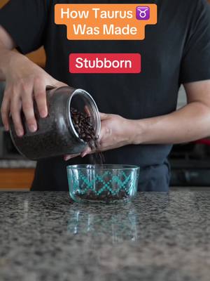 A person pouring coffee beans from a glass jar into a clear bowl, set on a countertop. Text overlay informs the video's topic. The background has neutral colors.