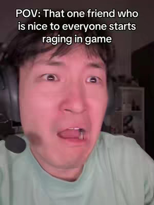 A close-up of a young man's face with a shocked and slightly angry expression. The background is blurred, suggesting he is in a room. Text overlays at the top of the image.