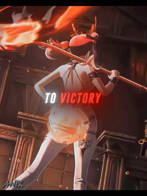 The cover image features an animated female character from a game, viewed from behind and holding a staff with an orange glow. The text overlayed says 'TO VICTORY' in a bold, white font. The background is blurred with dark colors and architectural elements that suggest a fantasy setting.