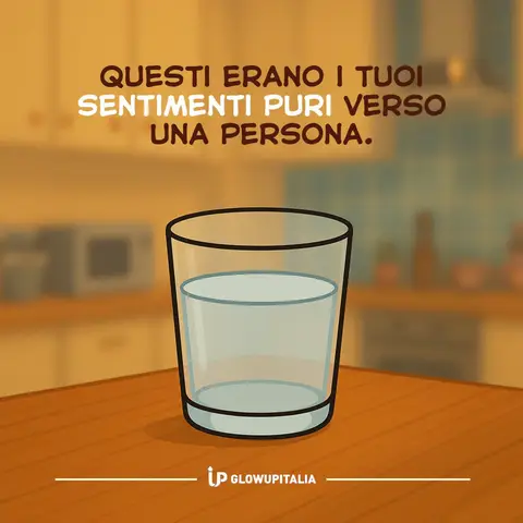 An illustrated image shows a glass of water on a wooden table with a kitchen background. The top of the image contains the overlay text. The glass has a black outline with almost clear water inside. Overall composition is simple with warm tones.