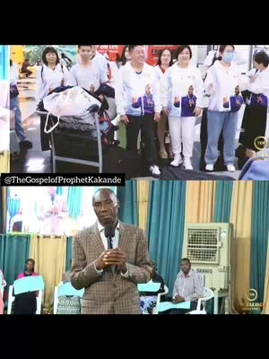 The cover image is a split screen. The top half features a group of people seemingly arriving at an airport, some wearing matching shirts with an image on them. The bottom half shows a man speaking into a microphone. The background behind the group appears to be an airport or outdoor setting, while the bottom half is indoors with a curtain. The color palette is natural and vibrant in the top portion, and the bottom half uses a calmer tone.