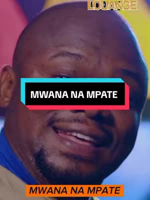 A close-up shot features a bald man with a dark complexion; he's smiling broadly with visible teeth. A bright teal and pink rectangular overlay spans his face, displaying text. 'Louange' is written at the top right.