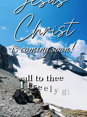 A scenic landscape showcasing snowy mountains under a bright blue sky with white text overlayed.