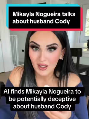 A woman with dark hair and makeup is the central focus, set against a blurred indoor background. The image features two text overlays in a box, one at the top and another at the bottom, conveying the subject and topic of the video.