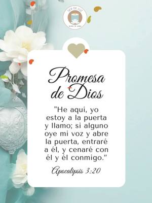 An image featuring a white card with rounded corners against a blurred, light blue background with flower and heart accents. The card has text in elegant, dark script formatting what appears to be a quote from the Bible. Decorative elements include white flowers and small, colorful shapes scattered around the card.