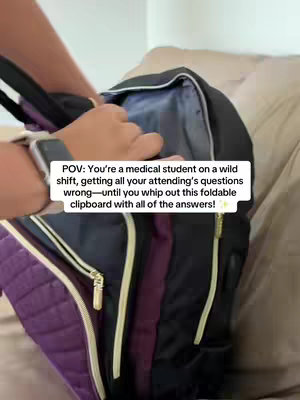 The cover image shows the inside of a backpack being opened by a person's hands. Text overlaid on the image provides context.