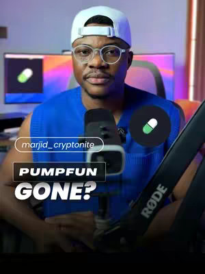 The cover image features a man in a blue vest and a white baseball cap, positioned in front of a microphone, with text overlays emphasizing a critique of crypto platforms. The backdrop includes a computer monitor displaying a logo. The overall composition is a close-up of the man, with bright lighting.