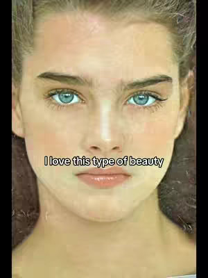 The cover image features a close-up of a person's face, centered in the frame. The person has light skin, light blonde hair, and blue eyes. The lighting is soft and even, and the overall image has a bright and clean feel. A text overlay 'I love this type of beauty' is written in black towards the bottom of the image.