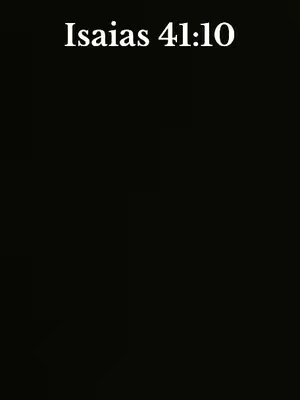 The cover image is a simple graphic with a black background. In the upper center, white text reads "Isaias 41:10". The composition is clean and minimalist, with the text as the only visual element.