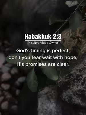 The image is a vertical composition with a dark, blurred background. In the center, white text overlays featuring a Bible verse and a message of hope. The background is composed of dark, out-of-focus natural elements like leaves and stone, primarily dark greens and blacks, with highlights. The layout has a clean and simple design, focusing on the text.